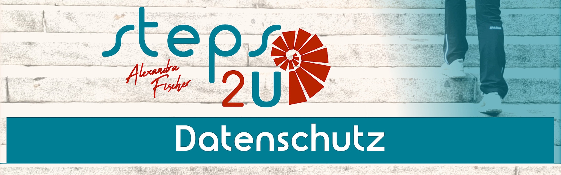 Logo von steps2U und Seitentitel "Datenschutz"
