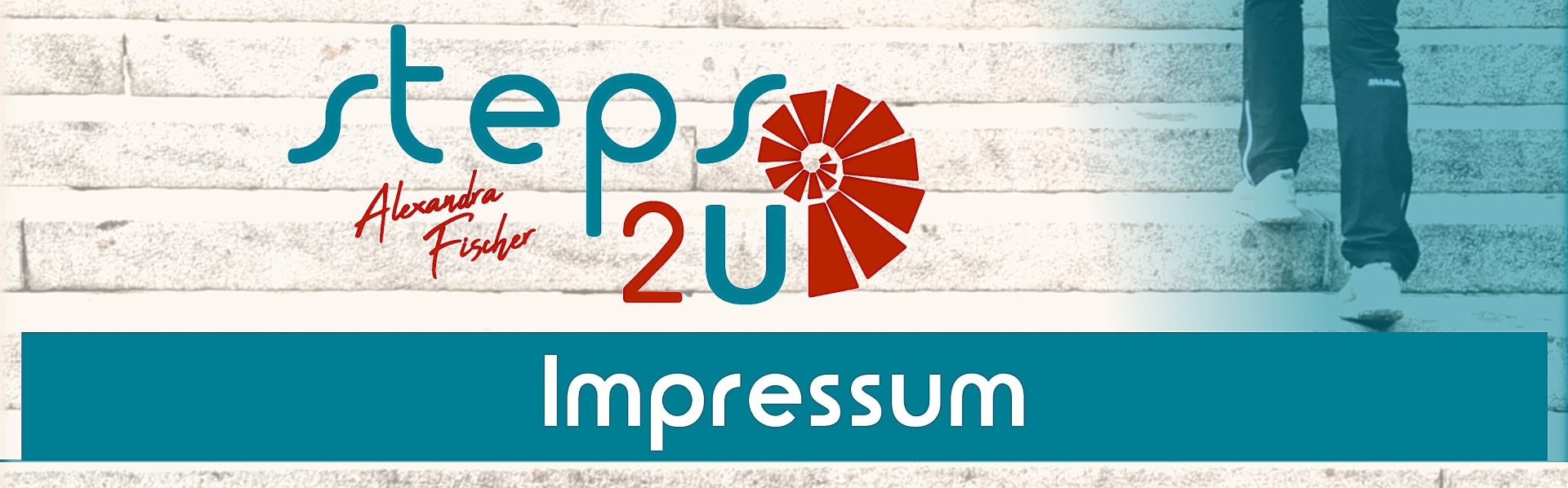 Logo von steps2U und Seitentitel "Impressum"